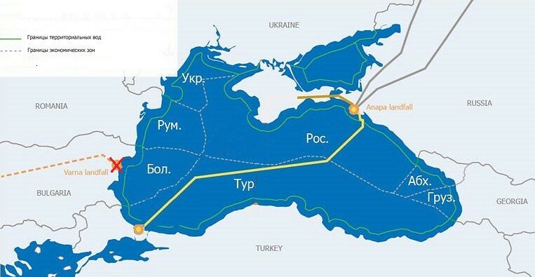 Газопровод "Турецкий поток", карта