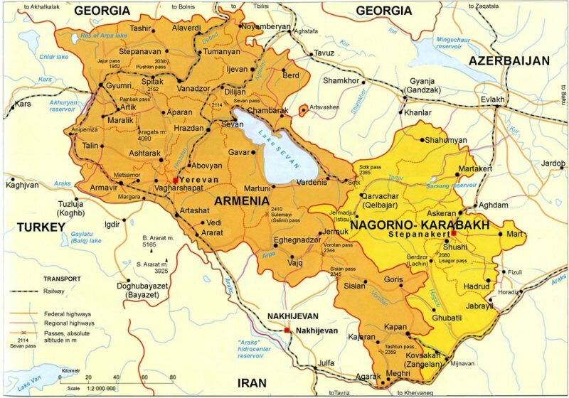Нагорный Карабах карта