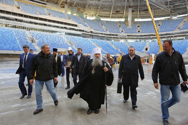 Молебен о строительстве стадиона "Зенит-Арена"